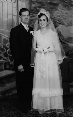 Gisele Levasseur à son mariage avec Émile Santerre. Elle est la fille de Cyrice Levasseur